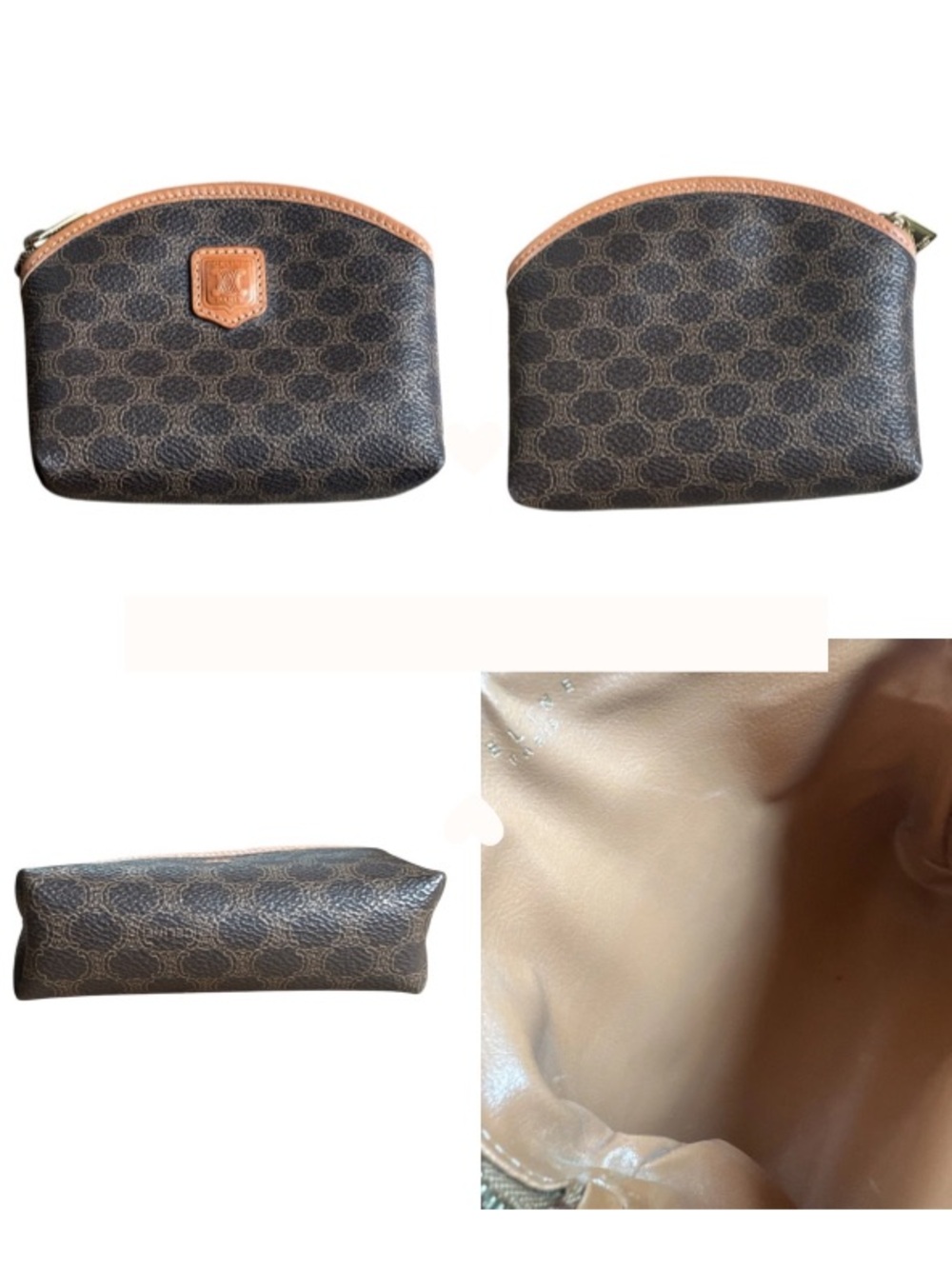 CELINE Set Macadame Dome Bag Satchel & Coin Purse VTG + COA Brown Luxury 10x12x5 - Picture 4 of 16